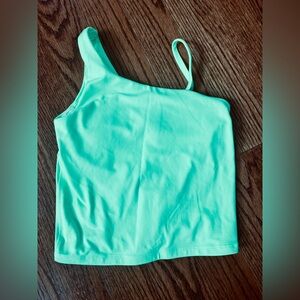 Athleta girl L/12 neon lime green athletic top with support